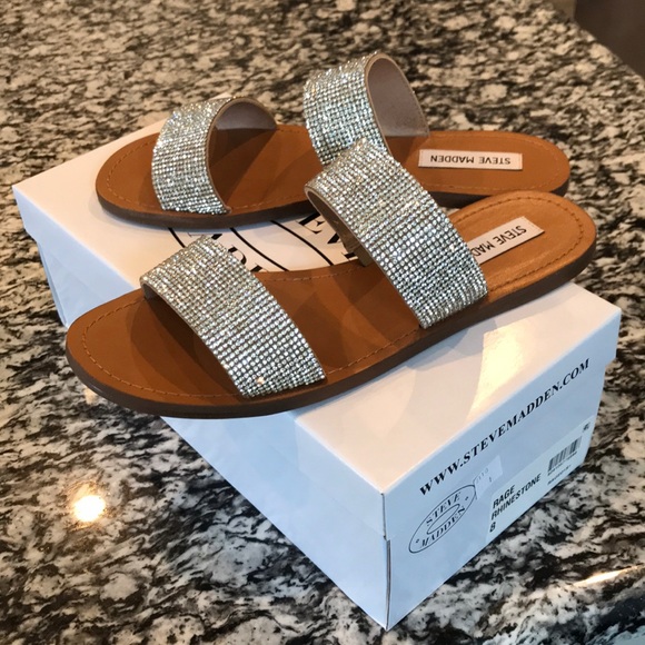 STEVE MADDEN RHINESTONE SANDALS - Picture 4 of 6